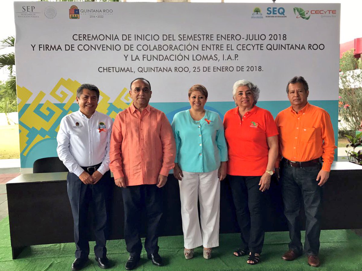 JOrtizCardin's tweet photo. Esta mañana en la ceremonia del inicio de semestre Enero - Julio 2018 y firma de convenio con la fundación LOMAS I.A.P. @CECyTE_QRoo @CecyteChetumal https://t.co/eCbSnLlZTm