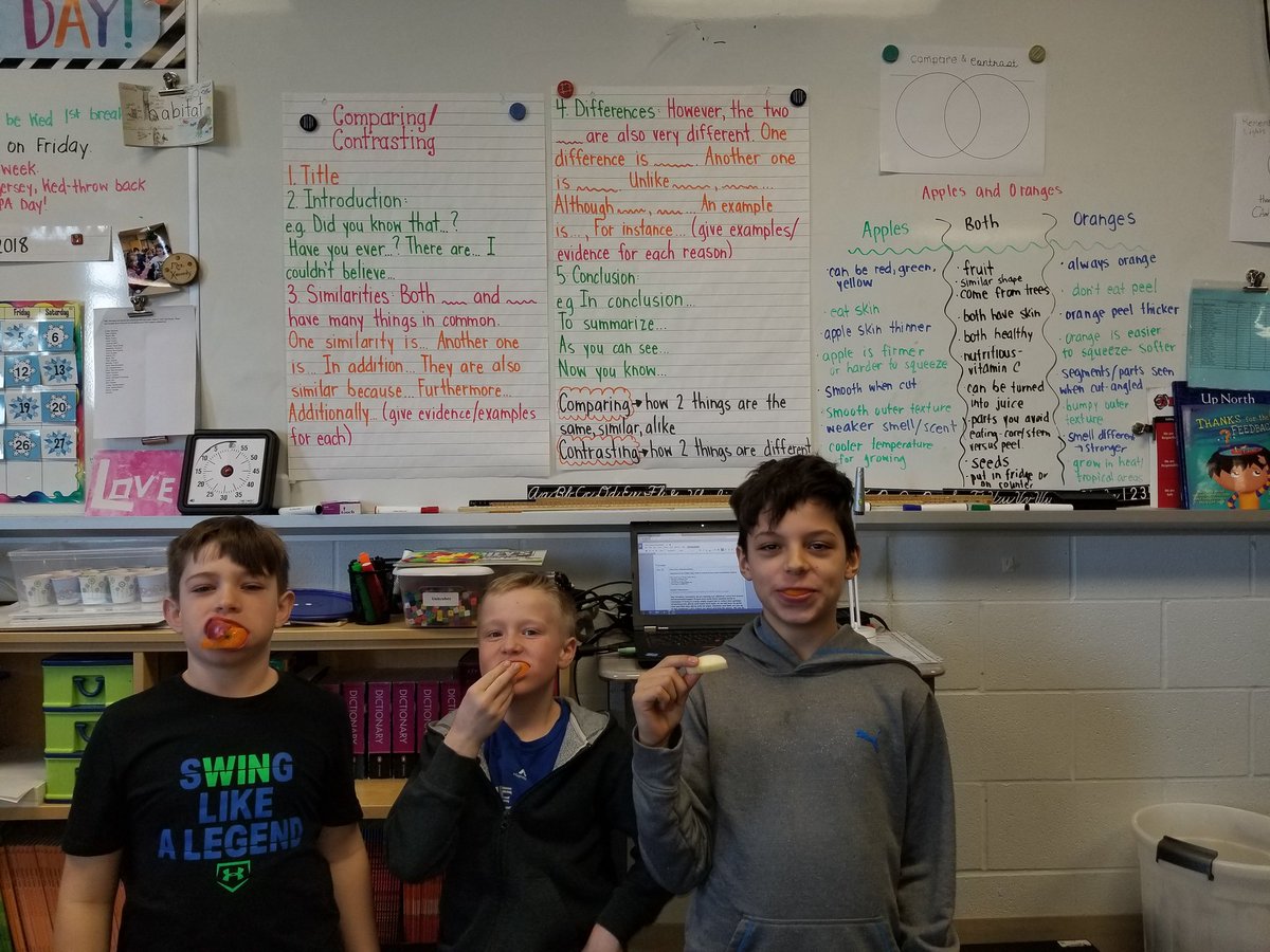 mrskennedyhdsb's tweet image. Yum! Snacking on apples and oranges while learning how to compare and contrast effectively. #handsonlearning #comparingandcontrasting #partnerwriting