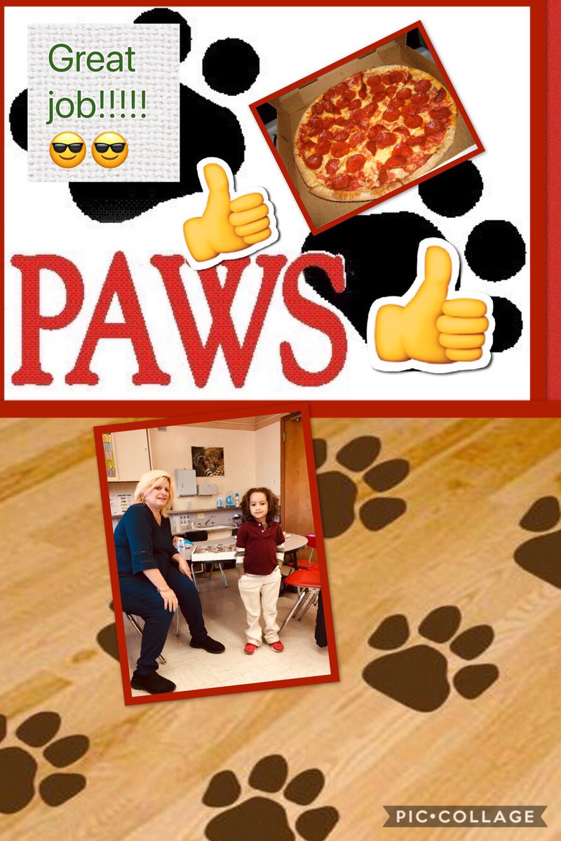 When a student reaches 20 paws bucks they get to select a special reward.  Pizza Lunch with Ms. Rizzi!!!
#76learns #ps76q