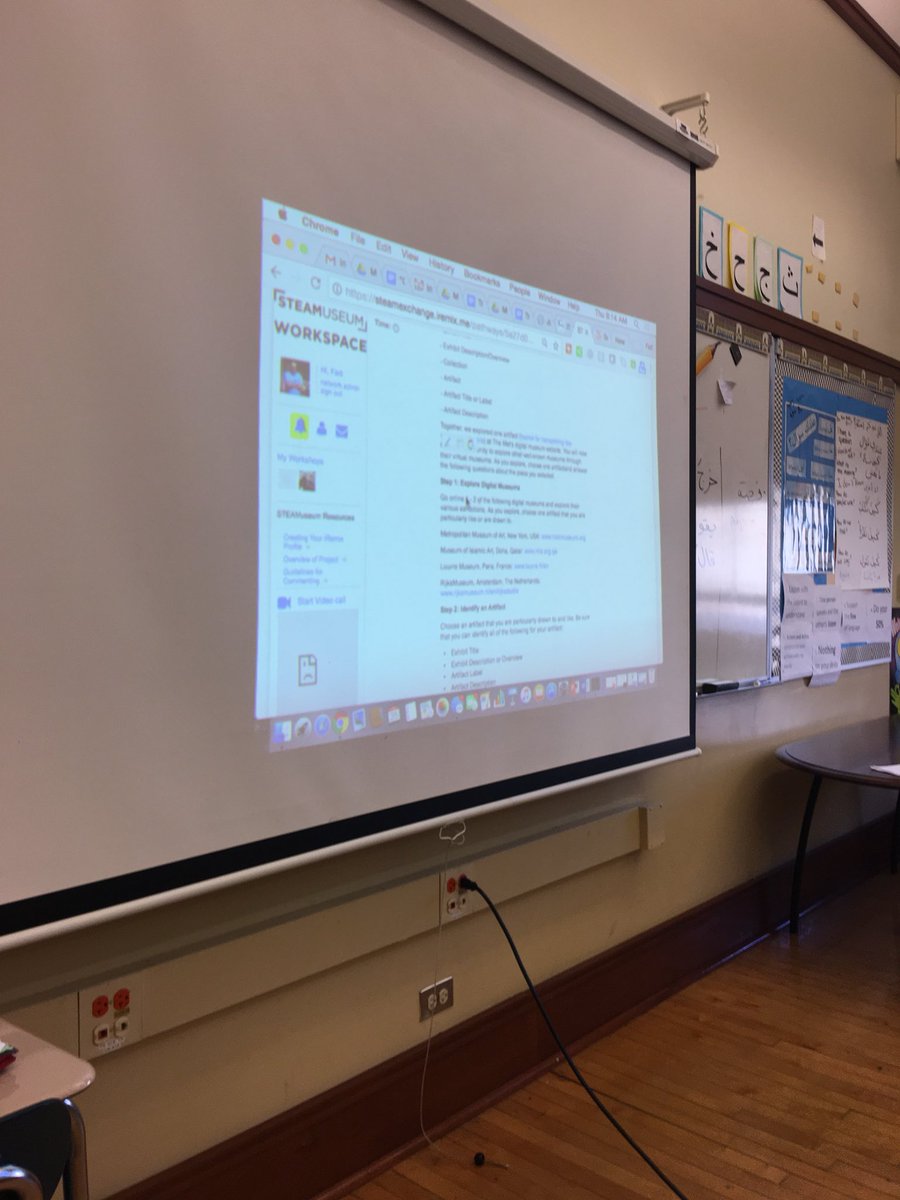 STEAMuseum's tweet photo. @fabughoush  students @LMSAEagles working on pathway 2 “ Understanding the Challenge “ Exploring Digital Museums @JameelaJafri @StevensInit @ChiSisterCities https://t.co/kLL6fMUGF8