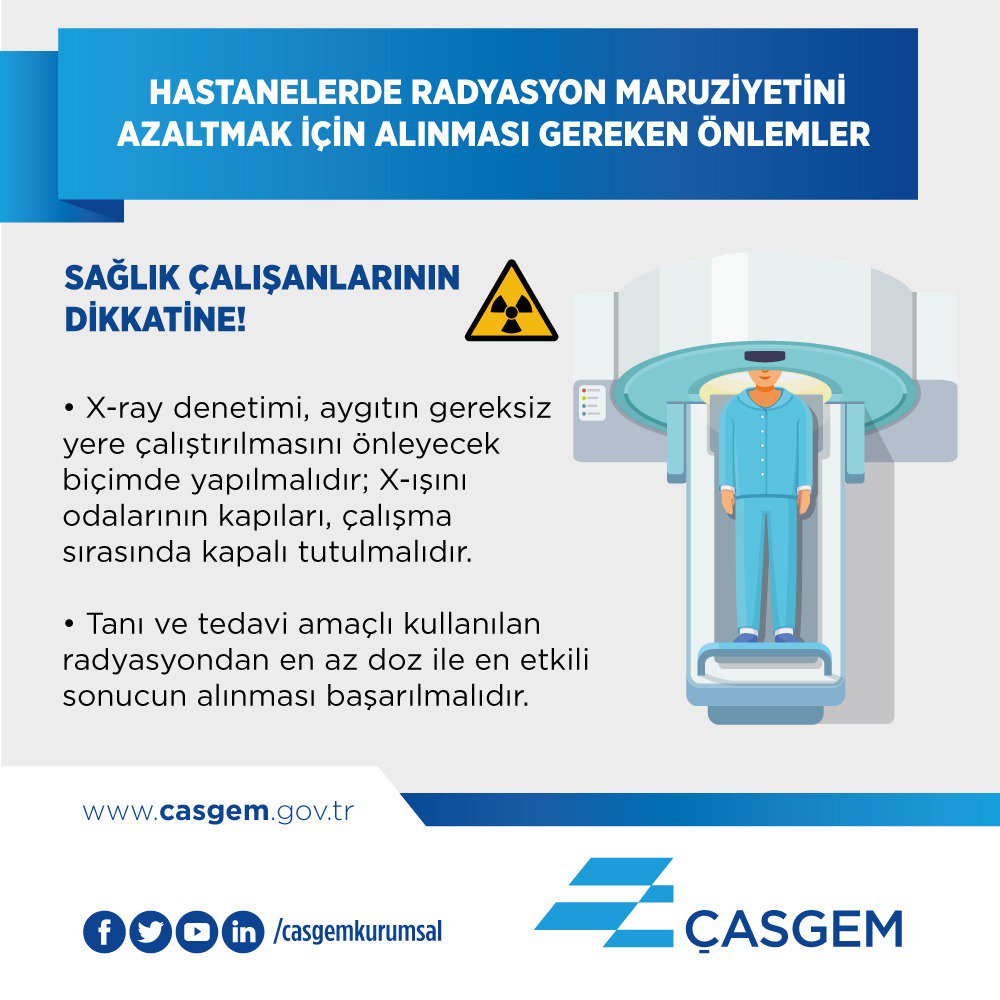 Hastanelerde Radyasyon Maruziyetini Azaltmak İçin Alınması Gereken Önlemler Nelerdir?
#ÇASGEM #ÇalışmaHayatı #SağlıkÇalışanları