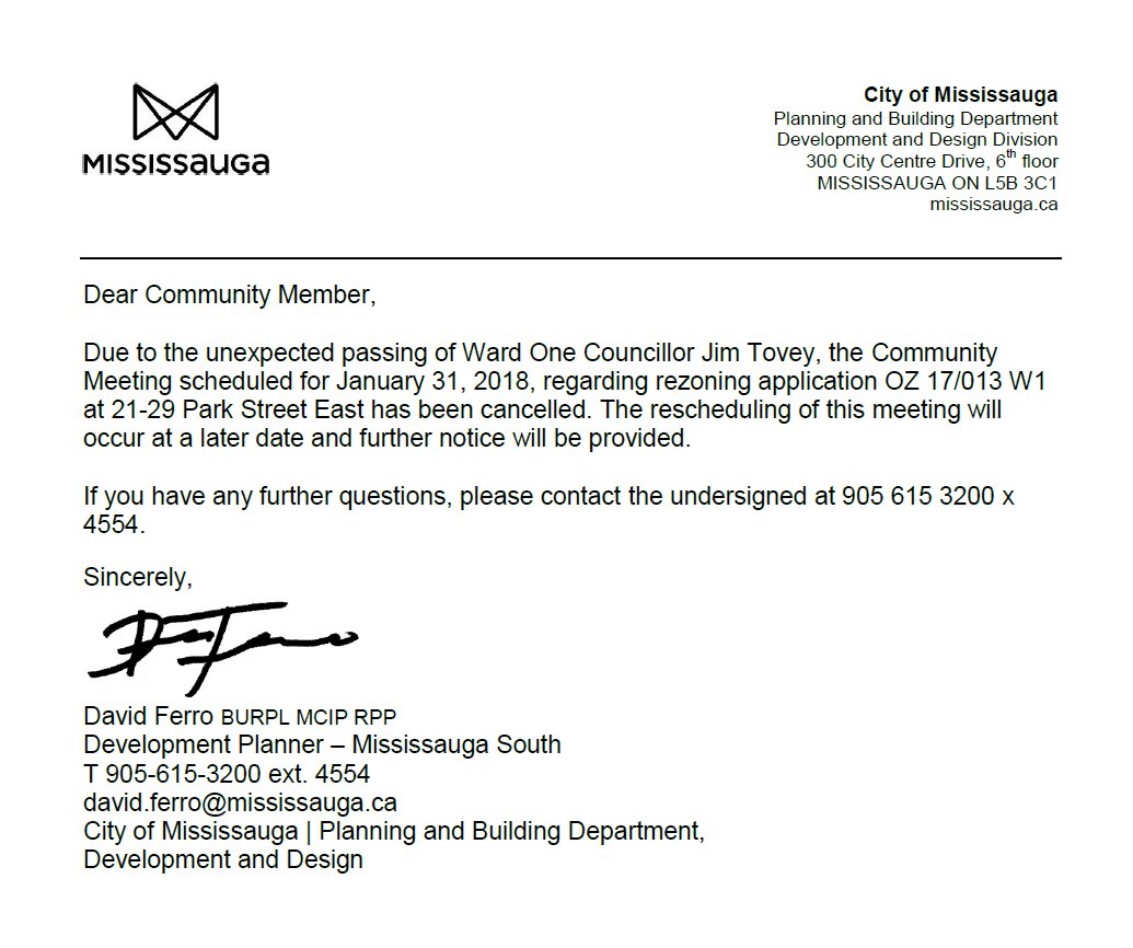 MEETING CANCELLATION NOTICE-PLEASE SHARE WITH YOUR NETWORKS <a href="/TOPCA_Executive/">Town of Port Credit</a>