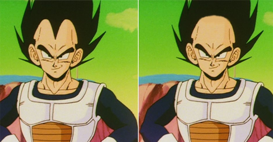 “every picture of vegeta is improved if you remove his widow's pea...