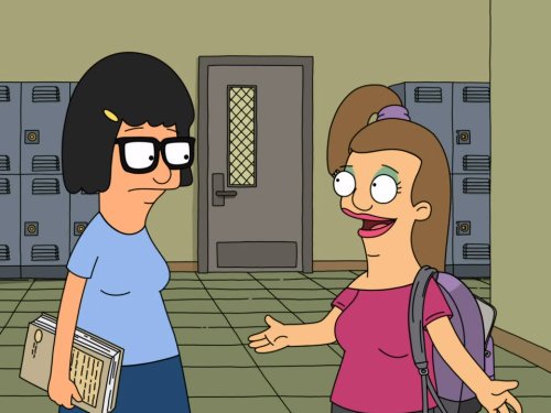 burgersfriespod's tweet photo. S2 E8: Bad Tina is out! The first appearance of Tammy voiced by the wonderful @jennyslate Try not to have a crap attack. #BobsBurgers #boobpunch #podcast https://t.co/rirfAB6K46 https://t.co/w9o5dsEK9f