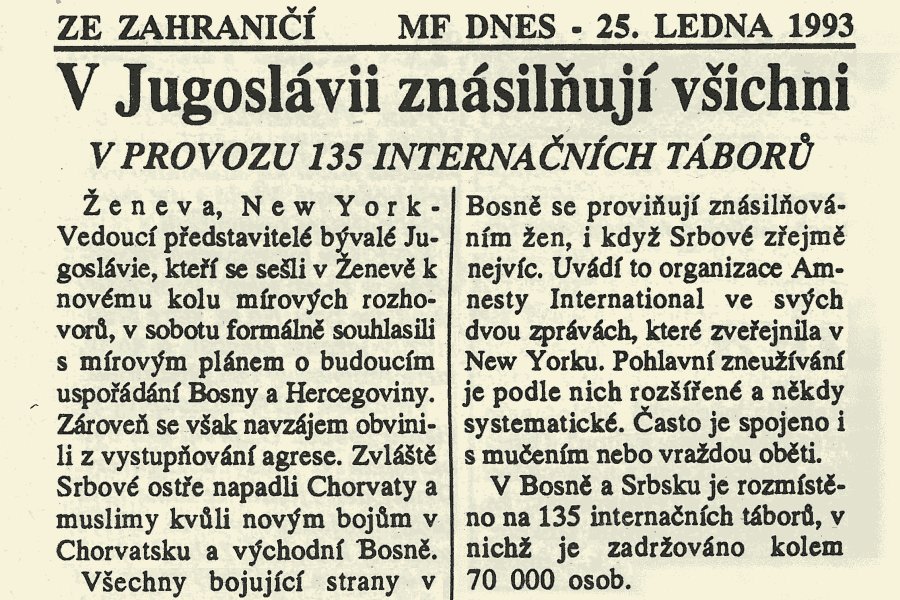 VIA_Praha's tweet photo. Zprávy @Amnesty International hovoří o násilí Muslimů na Srbkách v obleženém Sarajevu nebo Chorvatů ve Slavonském Brodu. Nejvíce případů je spojeno se Srby, a to včetně systematického opakovaného znásilňování muslimských žen. #Jugoslávie #Rudepravo 25.01.1993 https://t.co/nIhWE3AqRd
