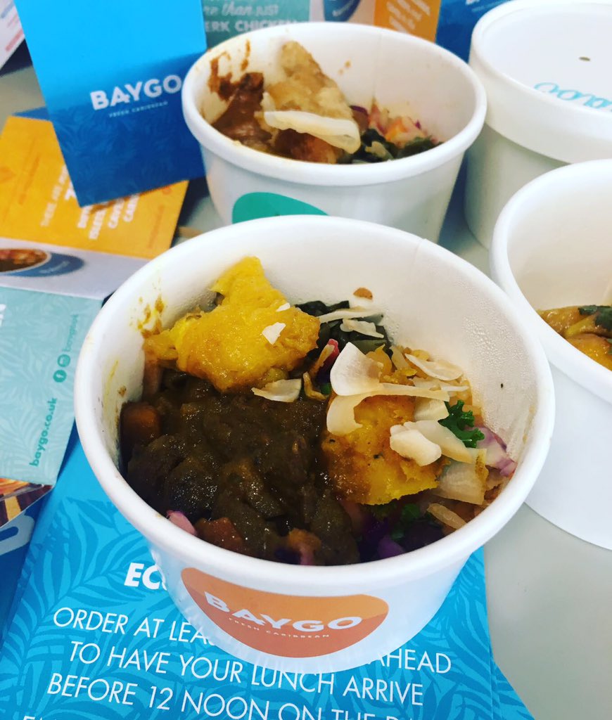 OK_Magazine's tweet photo. Thank you #baygo for our spicy Caribbean lunch pots. They were delicious! https://t.co/un3DLZYH0y