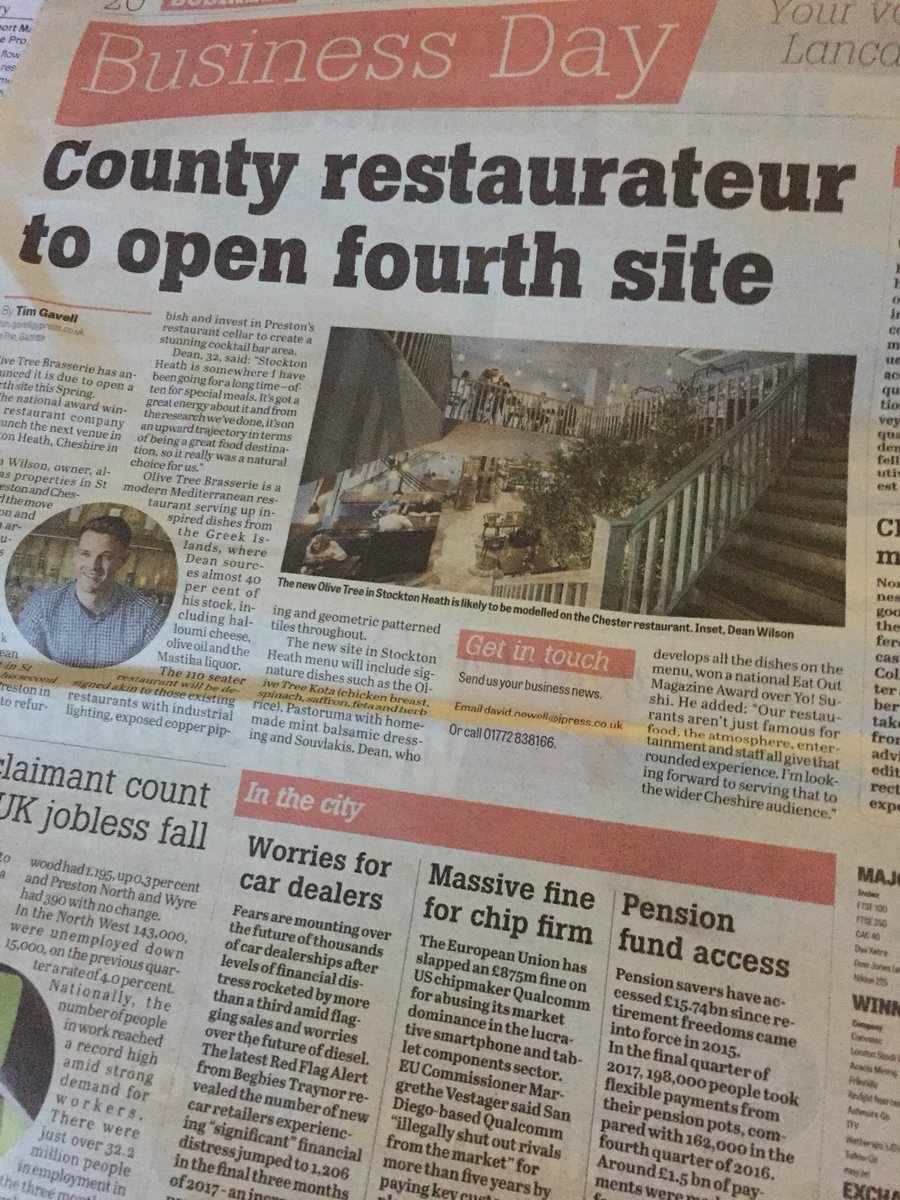 Good work guys <a href="/OliveTBPreston/">Olive Tree Brasserie</a> <a href="/Dean_E_Wilson/">Dean Wilson</a>! Spreading the love!