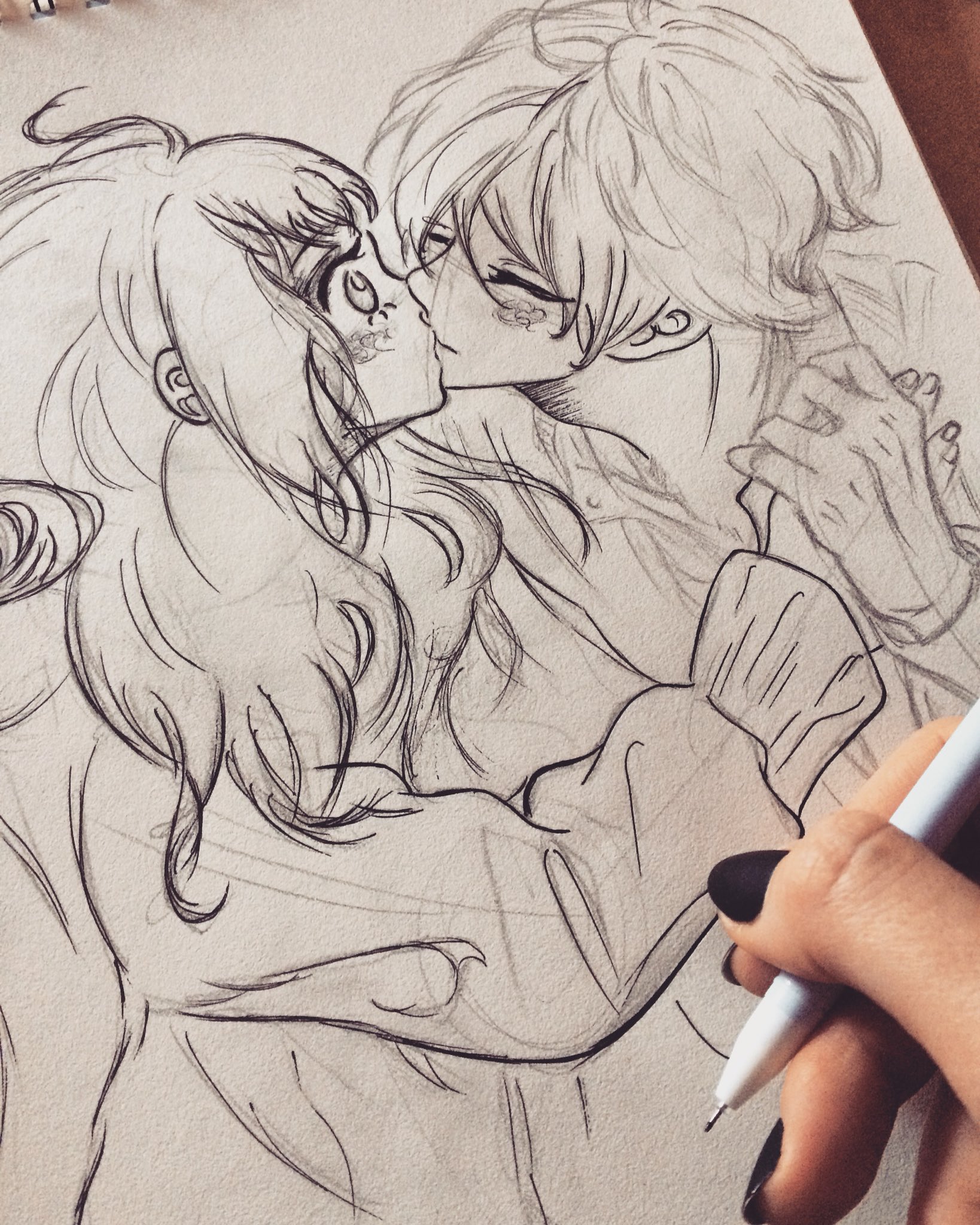 Easy Drawing Guides on Twitter How to Draw People Kissing  an Anime Kiss  Drawing Easy to Draw Art Project for Kids See the Full Drawing Tutorial  on httpstcoZo631LZNps  People Kissing 