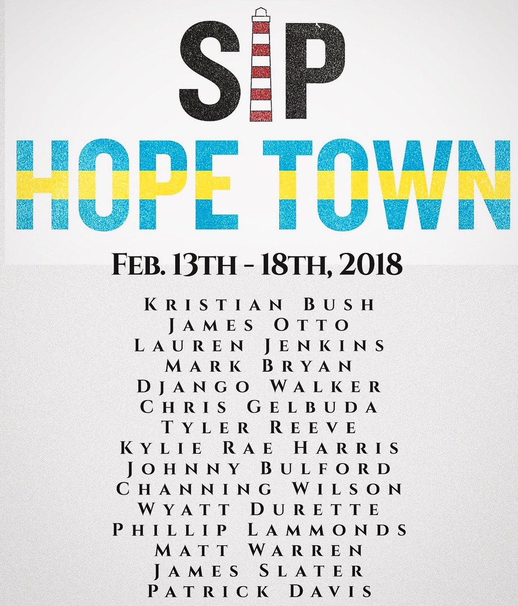 SongsInParadise's tweet photo. 6 nights of shows, 5 incredible venues and 15 of the best singers, songwriters, artist and performers you will find anywhere... that’s the 6th Annual SIP Hope Town!!! #songwritersinparadise #siphopetown #seeyainacoupleweeks https://t.co/lbjkwxf473