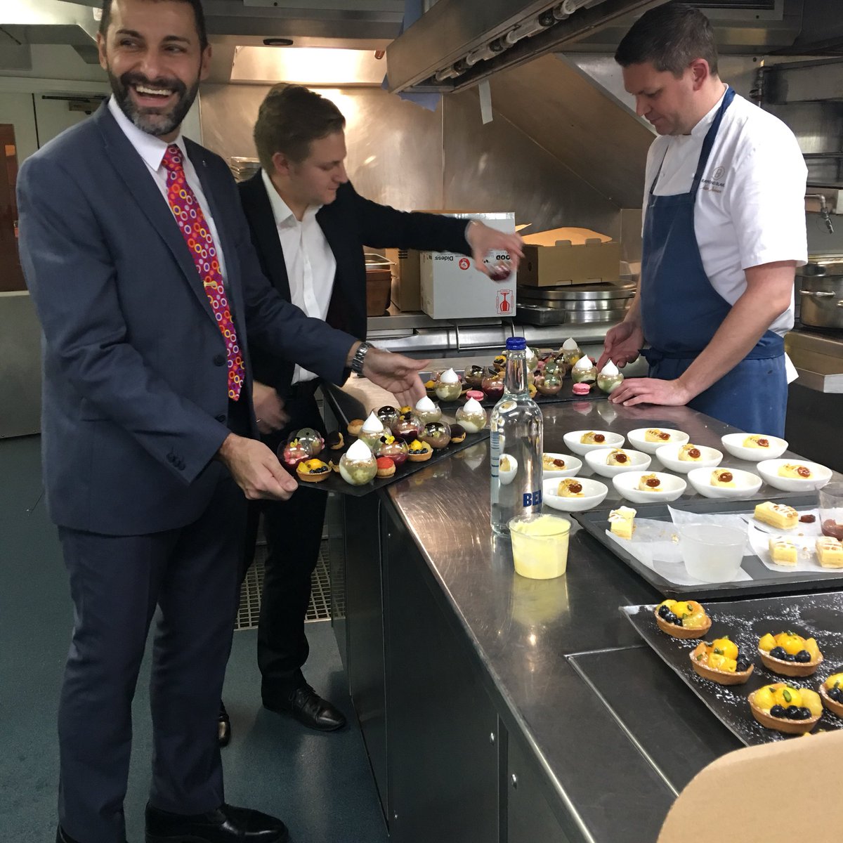 raymond_blanc's tweet photo. today , some help from our wonderful @ElvioFreitas1 to launch #JardinBlanc 2018 with a beautiful lunch @lemanoir .we work hard, but we have fun too. Smiles 🤗 and of course my Adaaaaaaaaaaaaam @Adaam_Johnson @SodexoPrestige @The_RHS https://t.co/YuwNHlsWxE