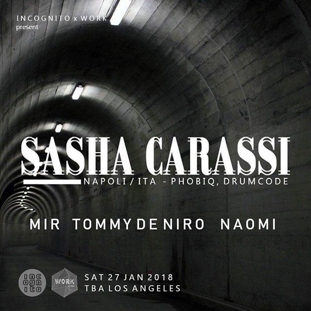 ILUVINCOGNITO's tweet photo. This Sat Jan 27, @iluvincognito  and @workby6am present Italian techno stalwart @sasha_carassi of @phobiq_recordings &amp; @drumcoderecords #incognito #iluvincognito #dancelikenooneknowsyou #workby6am #sashacarassi #sashacarassiofficial https://t.co/xQcJ42aTVr https://t.co/whaqcnE344