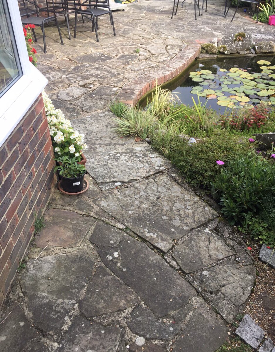 KeystonePaving's tweet image. What a transformation.  Porcelain patio with flamed granite edging, creating a nice contrast.  Porcelain supplied by @ChandlersBS