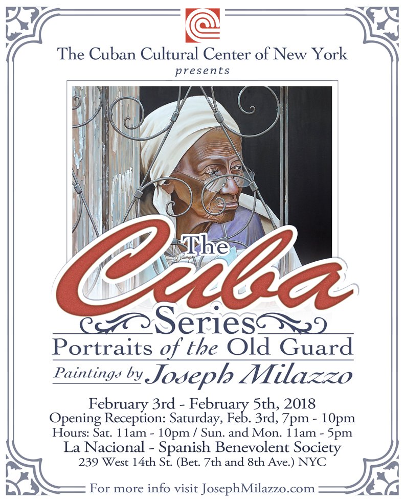 JoeMilazzo's tweet photo. @HaNYCARTS Consider for a story? The Cuba Series portraits returns next Saturday. This time in Manhattan! Sponsored by the Cuban Cultural Society of NY.  Reception - Saturday, Feb. 3rd at 7pm. https://t.co/P2KQ4RgpIP  for all info! https://t.co/zXrDt0uWpM