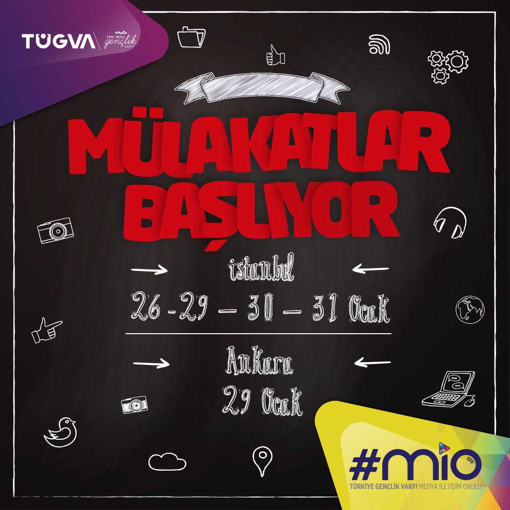 Sabırsızlıkla beklediğiniz Medya İletişim Okulu mülakatları başlıyor. Mesaj kutunuzu kontrol etmeyi unutmayın!