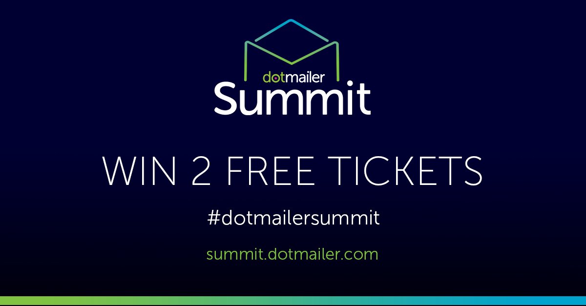 COMPETITION TIME! #JanuaryBlues are almost over and to celebrate we are offering two free tickets to the #dotmailersummit! 

How to enter: 
Step 1: Follow <a href="/dotmailer/">We are now @dotdigital Engagement Cloud</a>
Step 2: RT this post 

Competition ends 1st Feb. Winner announced via email!
ow.ly/JfTE50gfCc0
