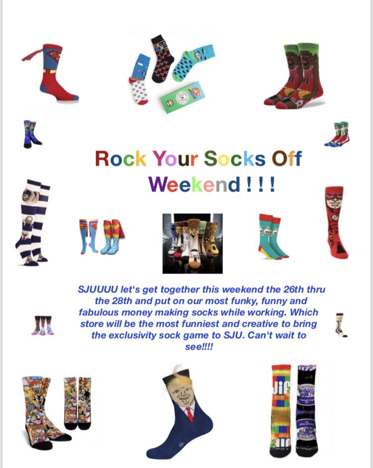 Team SJU is doing big things this weekend. We're taking the sock game to a whole other level. I'm hyped to see which store is going to stand out the most. I already got my pair, how about you ? 😎🔥💵🧦 #TeamUs #TeamSju #Cmt #Cmb