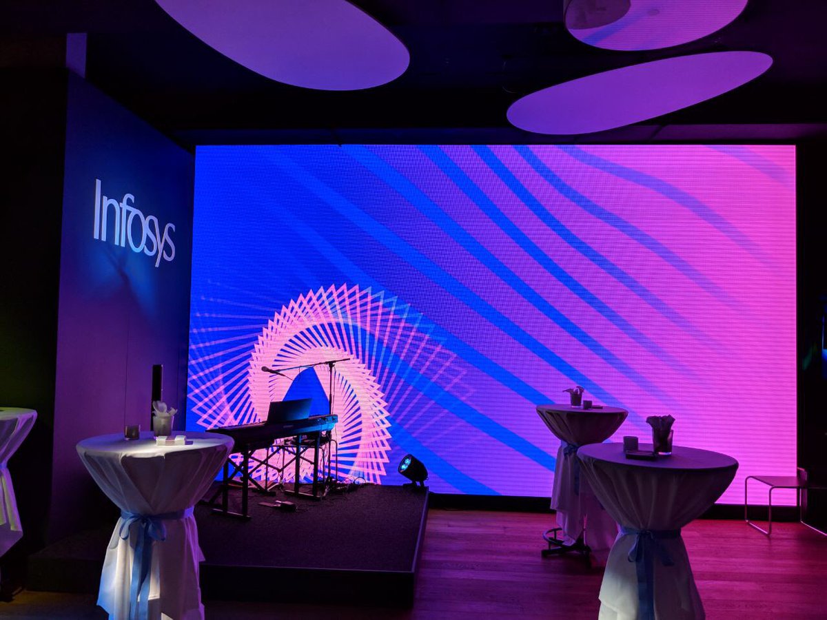 InfosysEvents's tweet photo. Welcome to the Annual Infosys Cocktail Reception with award-winning Indian-fusion food crafted by Michelin-starred chef Sriram Aylur. #WEF18 #OneWithDigital https://t.co/v5ZfGUStsf
