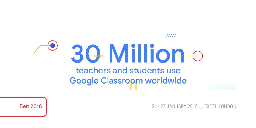 GoogleForEdu's tweet photo. We're proud to announce that worldwide, 25M teachers and students use #Chromebooks and 30M use #GoogleClassroom. Thank you to our global community! https://t.co/mPLHV0NfeT https://t.co/n8EEQggl6J