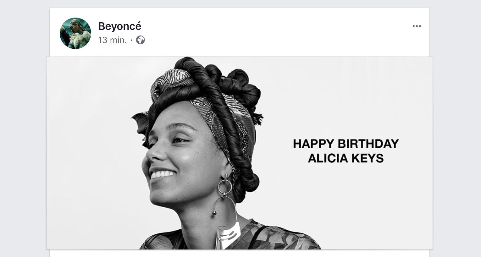 Beyoncé wishes Alicia Keys happy birthday! 