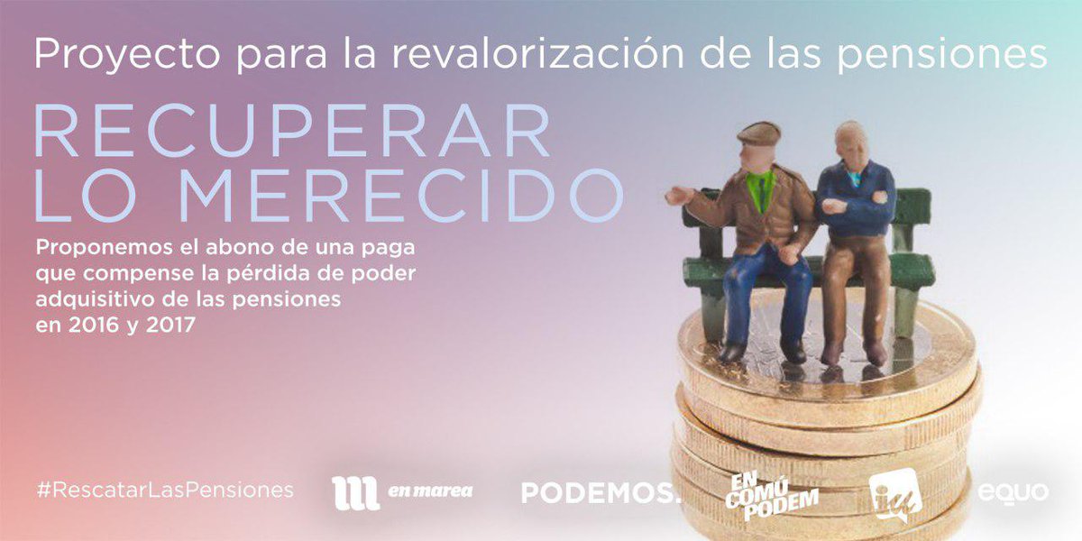 PonfePodemos's tweet photo. Hoy presentamos en el Congreso una Proposición de Ley sobre la  revalorización de las pensiones para garantizar un nivel de vida digno a quienes viven de su pensión y asegurar, así, un sistema público con  futuro.
#RescatarLasPensiones https://t.co/SMSk1fdWlb