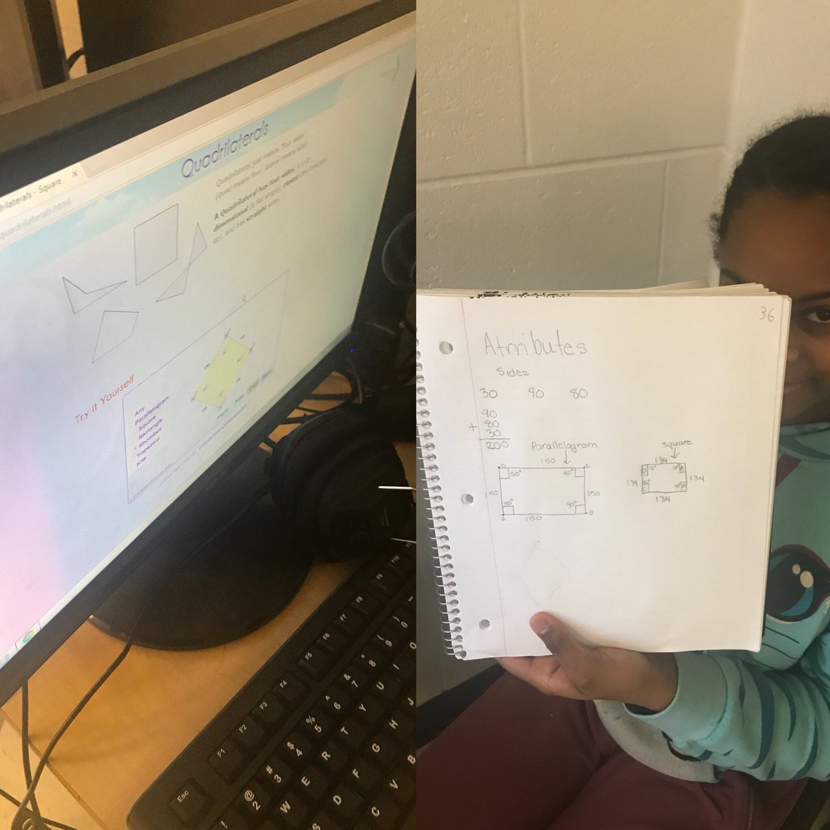 MrsMathTech's tweet photo. Geometry Pathway...success! #SAMR #individualizedgoals #accountable @jones_mira @crewscontrol47 @RPES_Cougars @TasiaEllis https://t.co/4hk0WsVgip