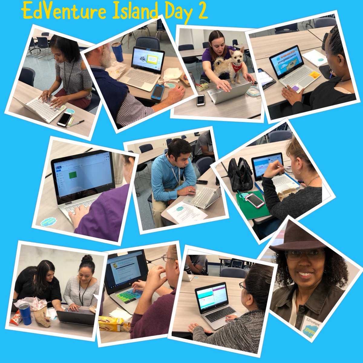 MikoWagstaff's tweet photo. Day 2 session of EdVenture Island Thank you to all who joined me.  Let’s continue the journey again end of February.  Tomorrow... Tech Badges! #BroncoGameStrong #WestTechUp #DLPCoaching #SWE17 @EdventureIsland https://t.co/v4QhOKaHiB