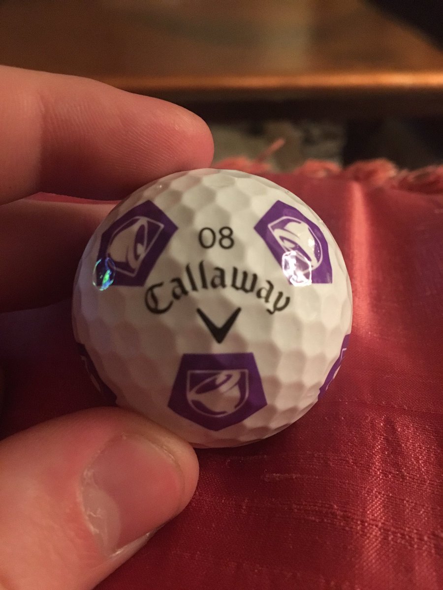 GrantCase5's tweet photo. @wesleybryangolf thanks for hooking me up with an awesome Callaway Truvis Taco Bell ball! #WasteManagementOpen https://t.co/cbeXKlAbOb