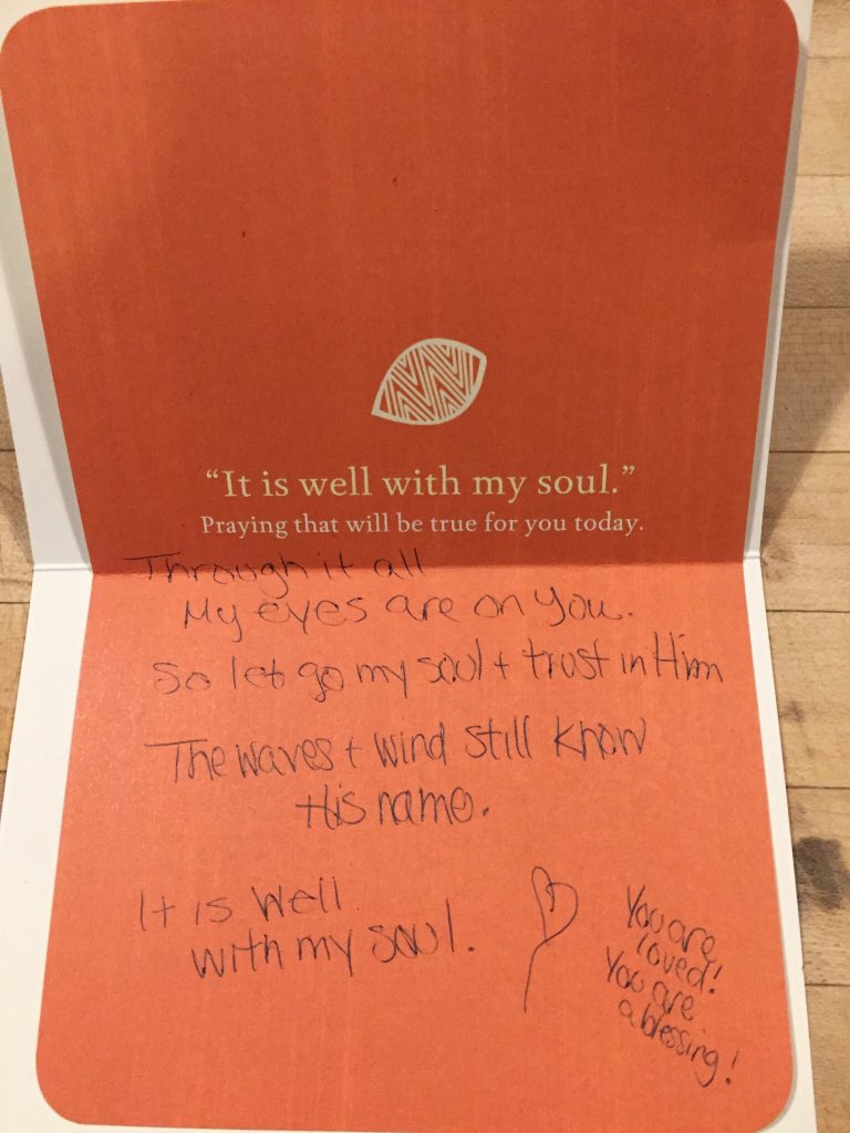 alyssavoigt13's tweet image. I post the previous picture and then go and get my mail and find this anonymous card. Feeling loved by someone and I don’t even know who it is! #loved #PrayedFor #blessed