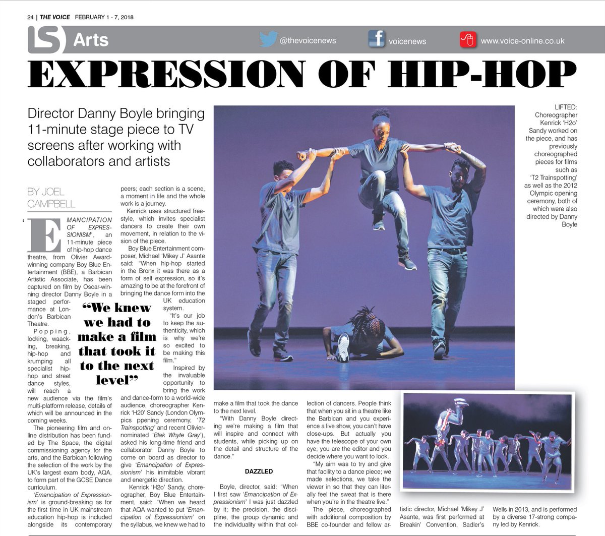 KennethTharp's tweet image. Great feature on @BoyBlueEnt’s work with Film Director Danny Boyle, in the latest issue @TheVoiceNews.
