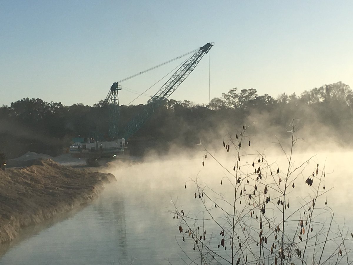 “Smoke” on the water at <a href="/CEMEX_USA/">Cemex US</a> St. Catherine Mine on a brisk Florida morning.