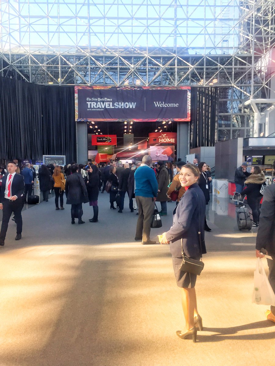 yyzbase's tweet photo. Working the #booth @NYTTravelShow - @AirCanada #Manhattan #TimesSquare https://t.co/wUoVVipk8J