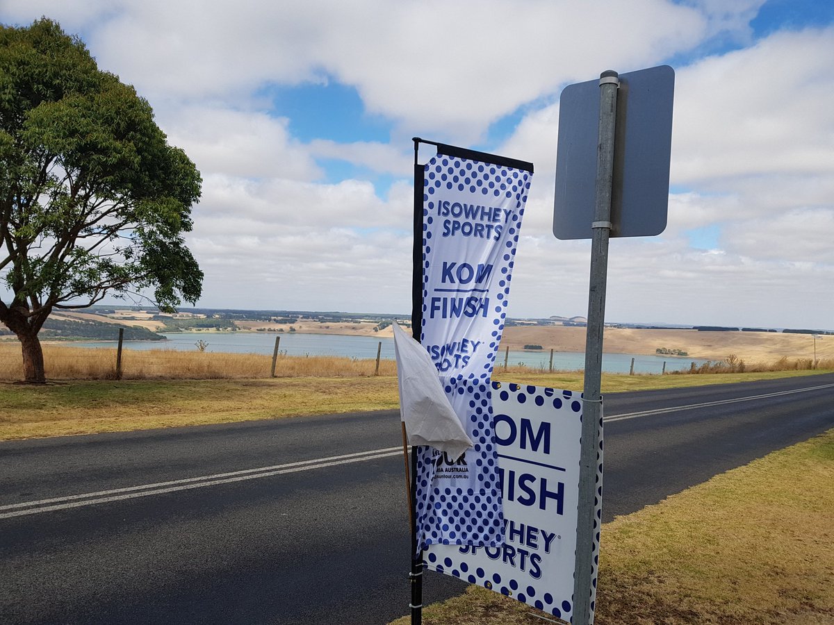 Bit breezy and lovely scenery at the first KOM 70 kms in! #SunTour