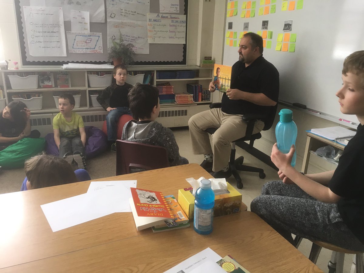 Celebration World Read Aloud Day at Caradoc North with guest readers in all classes.
