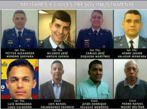 Ellos son 8 de los 231 Preso político q hay en Vzla. Y tengo q alzar mi voz p ellos pq uno d ellos es mi hijo.#LibertadYa