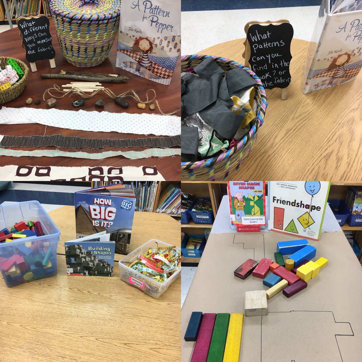 MsParkEDU's tweet photo. More math provocations in the @JackCallaghanPS library today! #mathiseverywhere #tldsbmathness https://t.co/uHlCC7zUgN