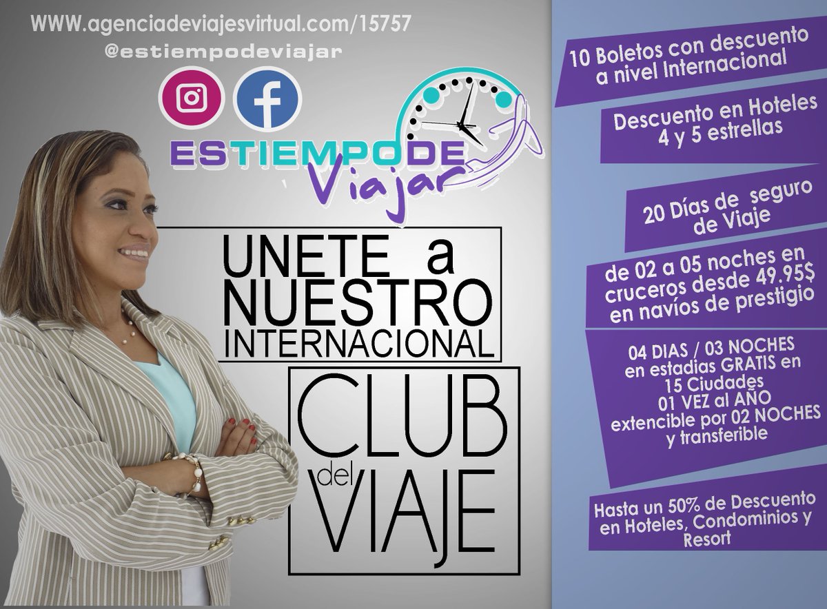 GarajeLibre's tweet photo. #Publicidad 
#EsTiempoDeViajar siguelos en sus redes sociales y Únete a su club de Viaje,
#Facebook Es Tiempo de Viajar
#instagram Es Tiempo de Viajar.
#JuevesDeGanarSeguidores #Viajes #Venezuela https://t.co/uuaCtMEGjT