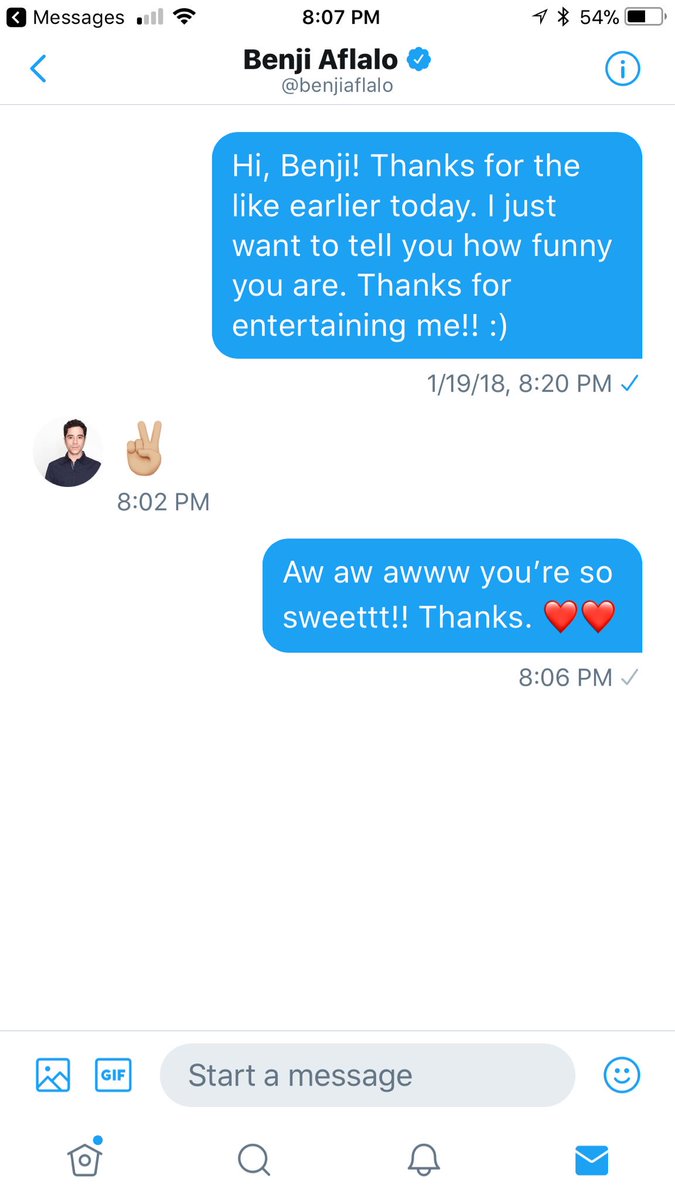 ShippingBesther's tweet photo. Awww Benji dms are so fun!! https://t.co/pIrt1xzxnT
