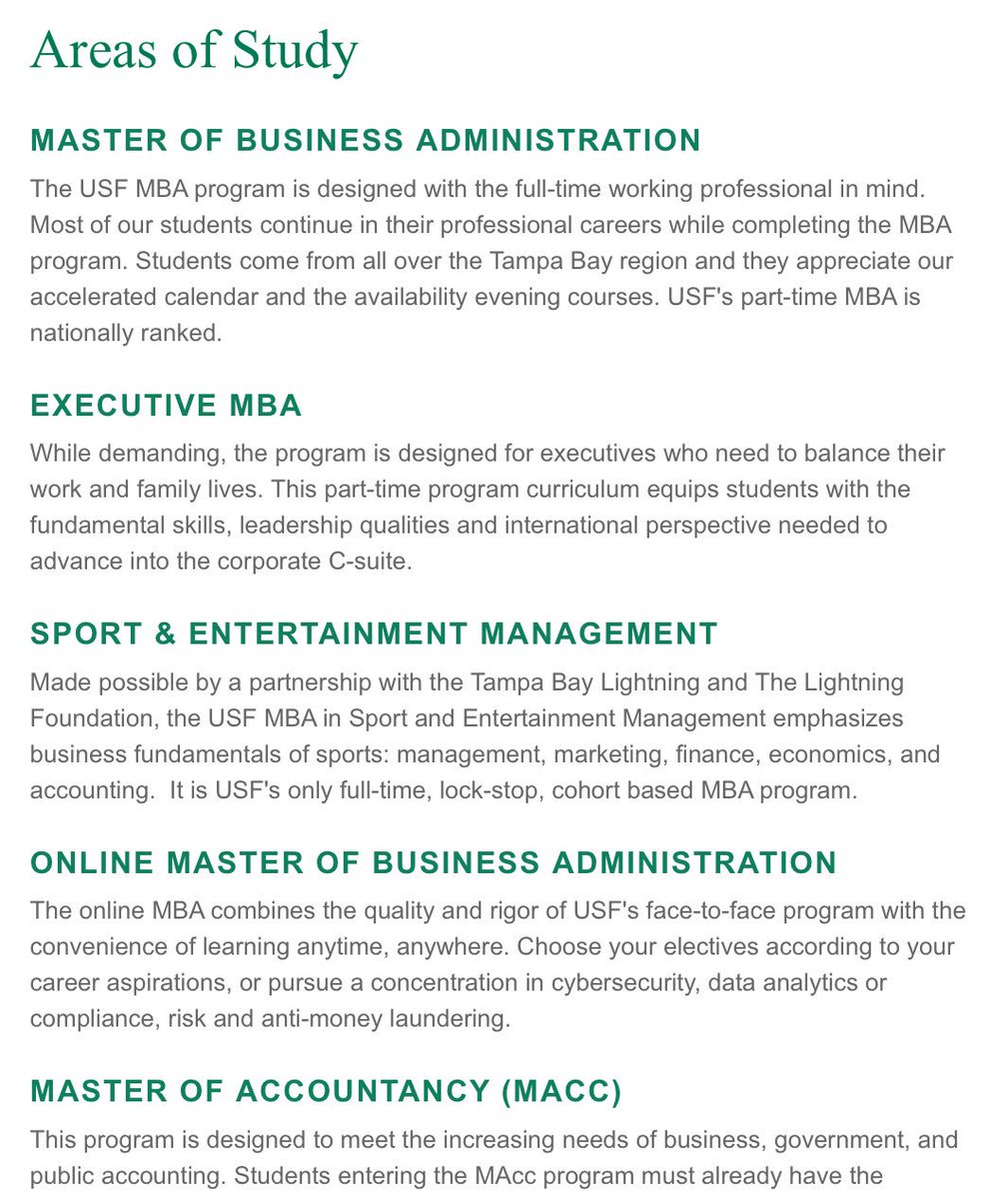 Usf Masters Programs >> Usf Muma On Twitter Usf Offers Several Graduate Business Usf Masters Programs >> Usf Muma On Twitter Usf Offers Several Graduate Business