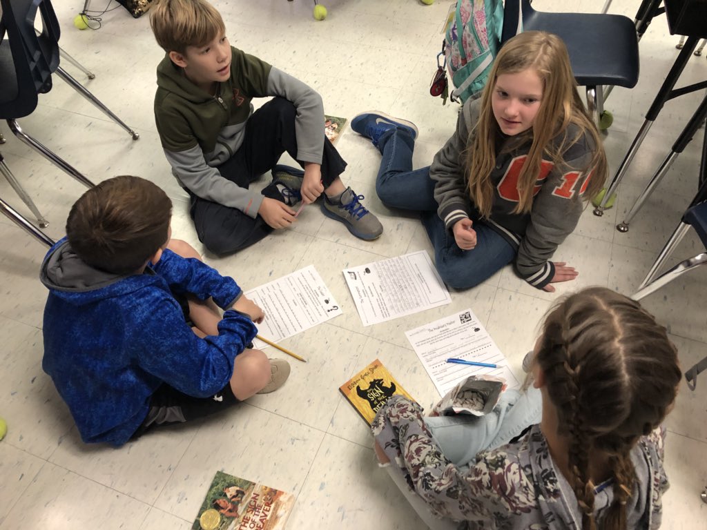 MrsG_loves2read's tweet photo. Loving our literature circle time! @ASE_Mavericks https://t.co/5bWptFxPIz