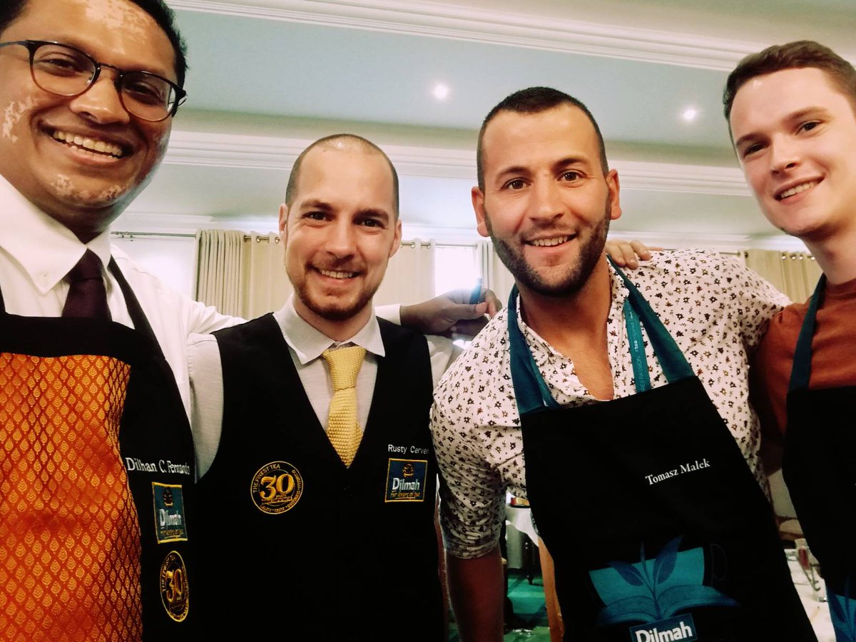 TheDilmahFamily's tweet photo. Honoured to have so many rock stars of Gastronomy and Mixology with us in celebrating real tea. When you return home Peter, Tomasz, Titti, Betty, Bartosz, Rusty tell the world that this is no ordinary tea ... teatime rocks! #teatimerocks #nocompromiseontaste @Dilmah #SchoolofTea https://t.co/pP05B7zoMb
