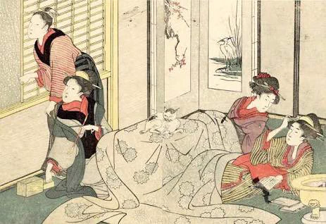 昔から変わらぬ習性ｗｗｗ猫は江戸時代の炬燵で既に丸くなっているｗｗｗ