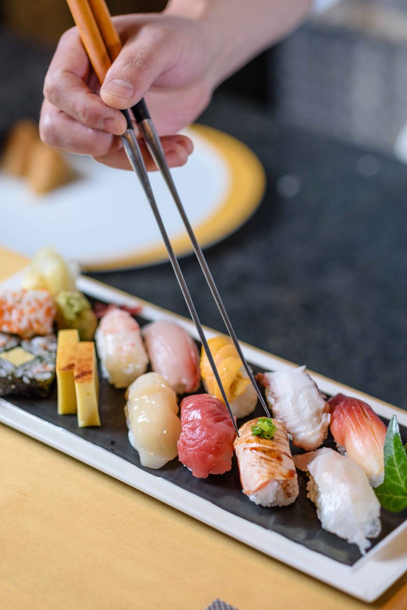 AndazShanghai's tweet photo. For only CNY98+15% and CNY158 +15%, find the real spirit of #sushi at 88 Sushi Bento Bar. Chef Alex Jiang is serving his #chefsspecial sushi sets at the bar table every noon from 11:30 to 14:30. Call 021-23101769 to book your spots. https://t.co/WrUPdrwjHy