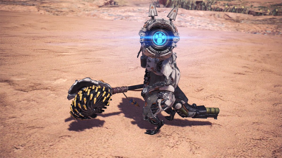 monsterhunter's tweet image. Only one week left to complete the quest "Lessons of the Wild" and craft the Watcher Palico gear crossover with Horizon Zero Dawn by @Guerrilla Games! Exclusively on PS4. 🤖🐱