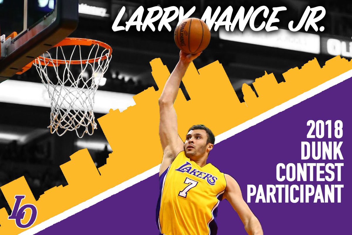 LakersOutsiders's tweet photo. .@Larrydn22 will be representing the purple and gold in the 2018 dunk contest! #LetLarryDunk https://t.co/FX2QCD0wGe