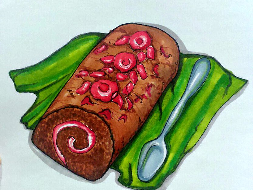 Рисунки маркерами еда