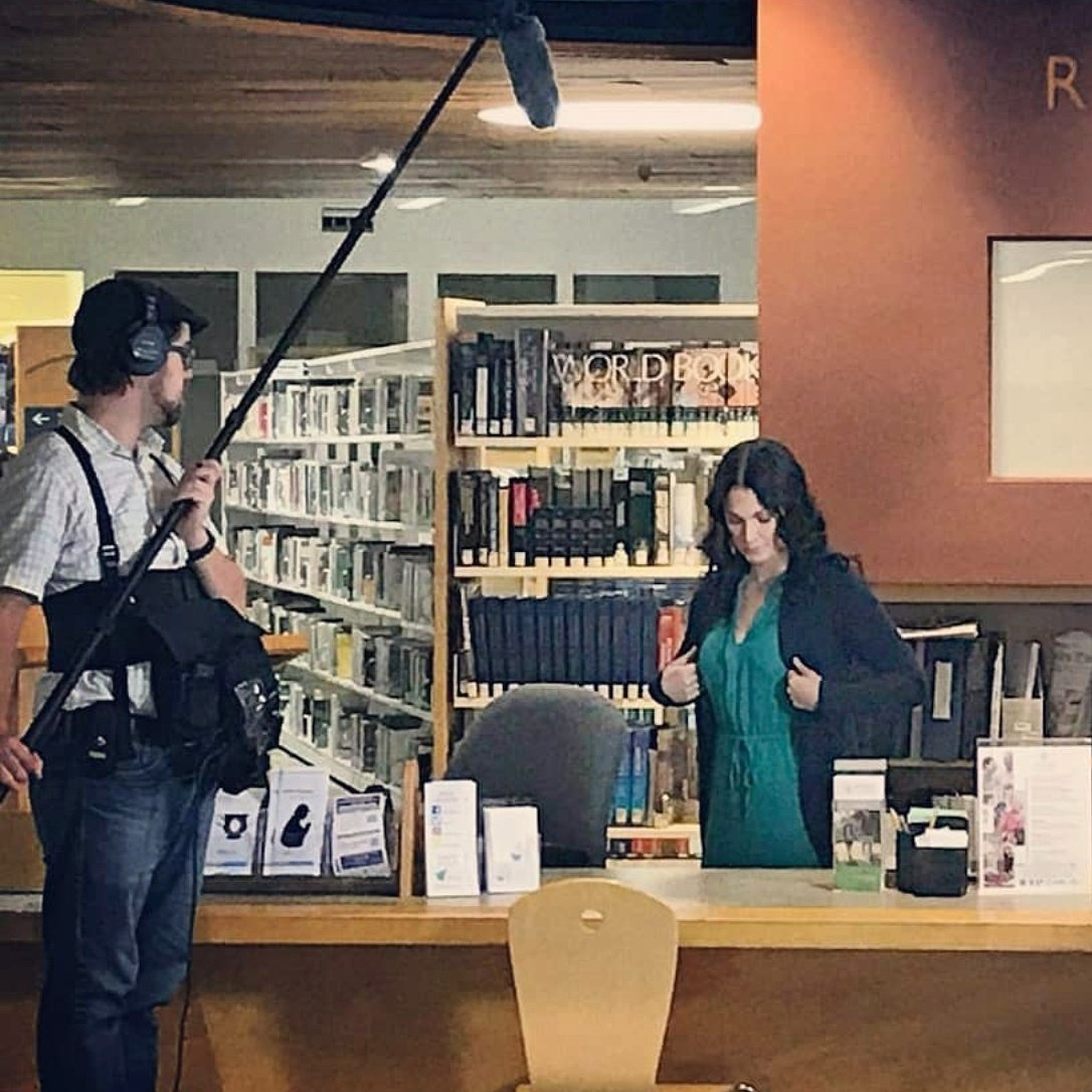 PetPeevePolice's tweet photo. Quietly filming in the library. Shhh! #comedy #indie #actress #webseries @MelissaGraver https://t.co/YwJwZ5N8IR