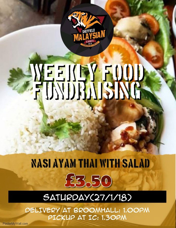 sheffmg's tweet photo. *NOT* a typical Nasi Ayam!!! But it's a Nasi Ayam with a scrumptious taste of Thai. Introducing this week's menu *Nasi ayam Thai with salad* only for £3.50!! Go get yours noww

Date : 27/1/2018
Payment can be made either cash or online.* https://t.co/VWB2hhQ1gz
