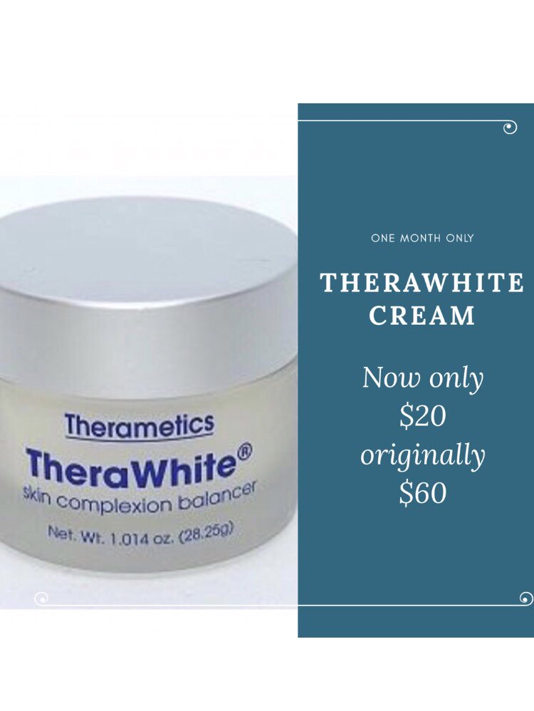 🚨🚨$20.00 sale on Therametics TheraWhite Cream!!!! Offer ends this month. Don’t miss out!!