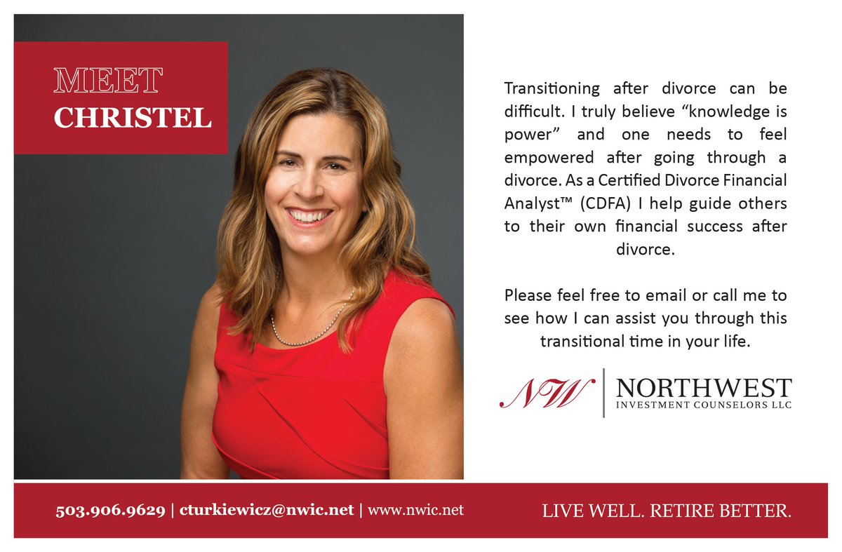 NWInvestment's tweet photo. As a Certified Divorce Financial Analyst, Christel is able to help guide others to their own financial success after divorce. https://t.co/exP4Zo7zmJ