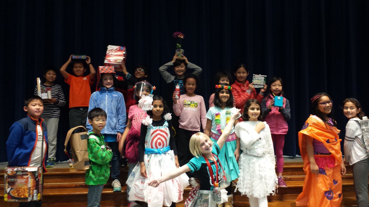 Jlberry99's tweet photo. @CME_Tigers @CME_Russell @MrSchneiderCME @cmepto Afternoon session of the CME Trashy Art and Fashion Show. 3rd Grade is studying a unit on natural resources and what better way to learn about conserving them then raiding the recycling box and creating art and fashion. @cmepto @CME_Tigers @CME_Russell (pics by Adhi Kusumajaya) https://t.co/LCQVT0QYiK